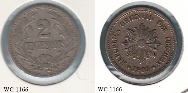 Uruguay 2 Centesimos 1909 Coin