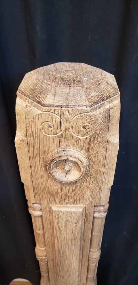 Newly Stripped Ornate Solid Oak Newel Post 53 1/2" x 9" GA9678
