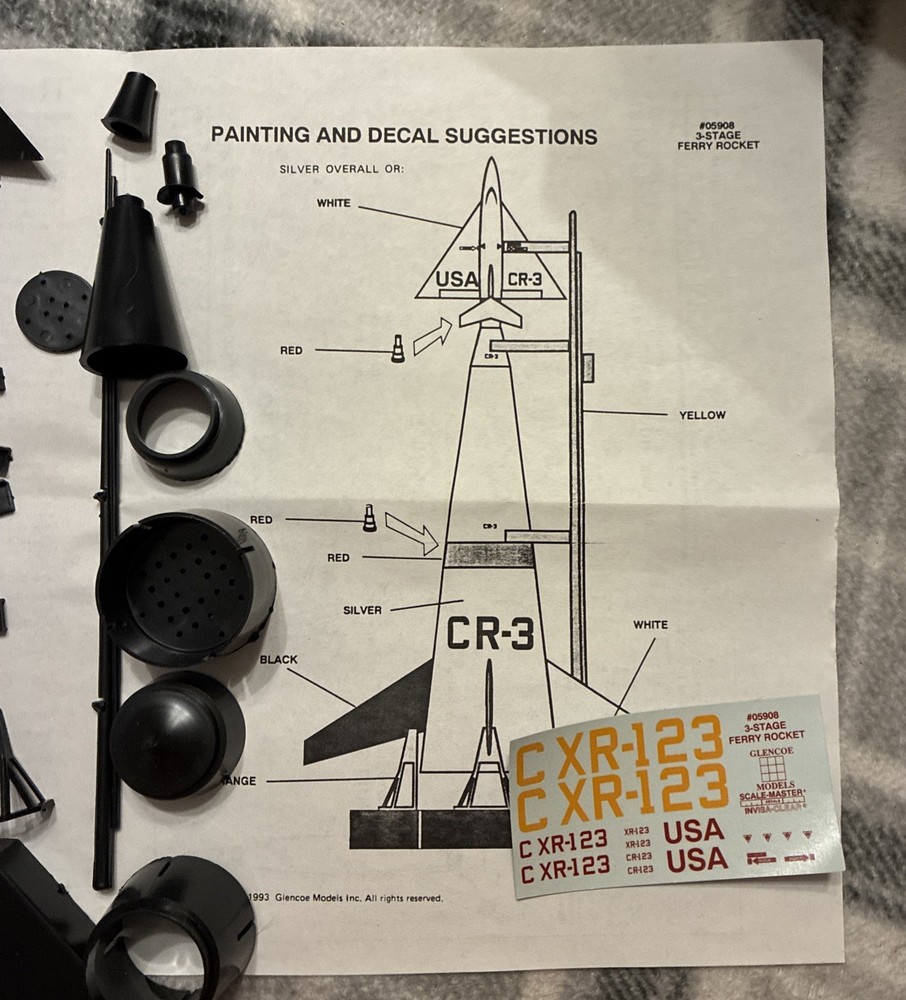 Glencoe Models 3 Stage Ferry Rocket. 1/288. #05908.