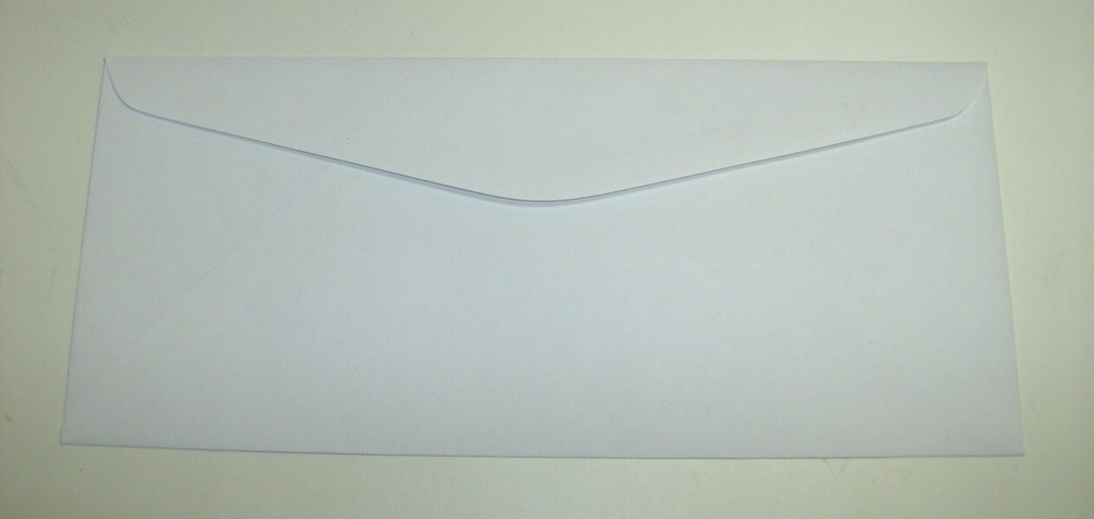 1,000 Printed Envelopes, Custom #10 White Regular, Black Ink, 1-side
