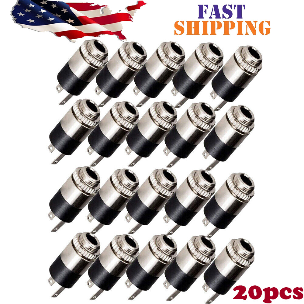 20pc 3.5mm Female Stereo Audio Jack Connector panel mount