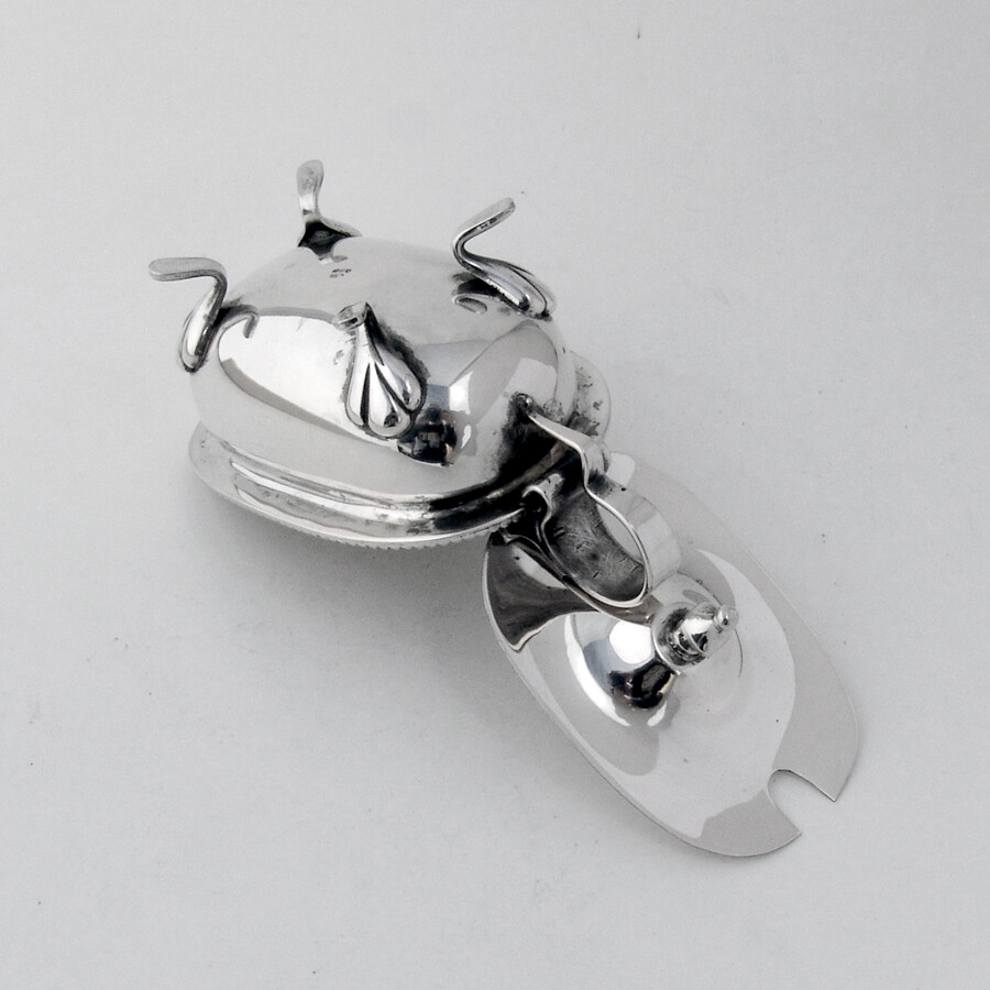 Oval Footed Mustard Pot 800 Silver Italy