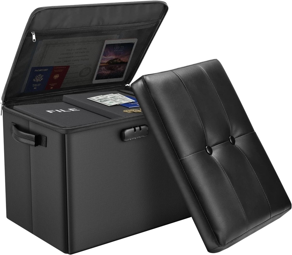 Water-Resistant Folding Ottoman with Security Lock: Ideal for Home Essentials