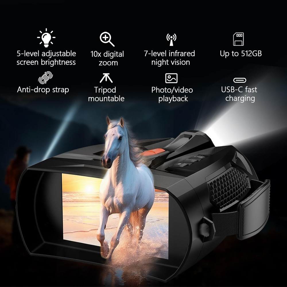 Night Vision Goggles 4K Night Vision Binoculars for Camping Hunting Observation