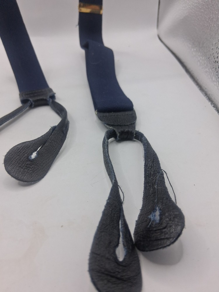Vintage Suspenders Blue Button Straps