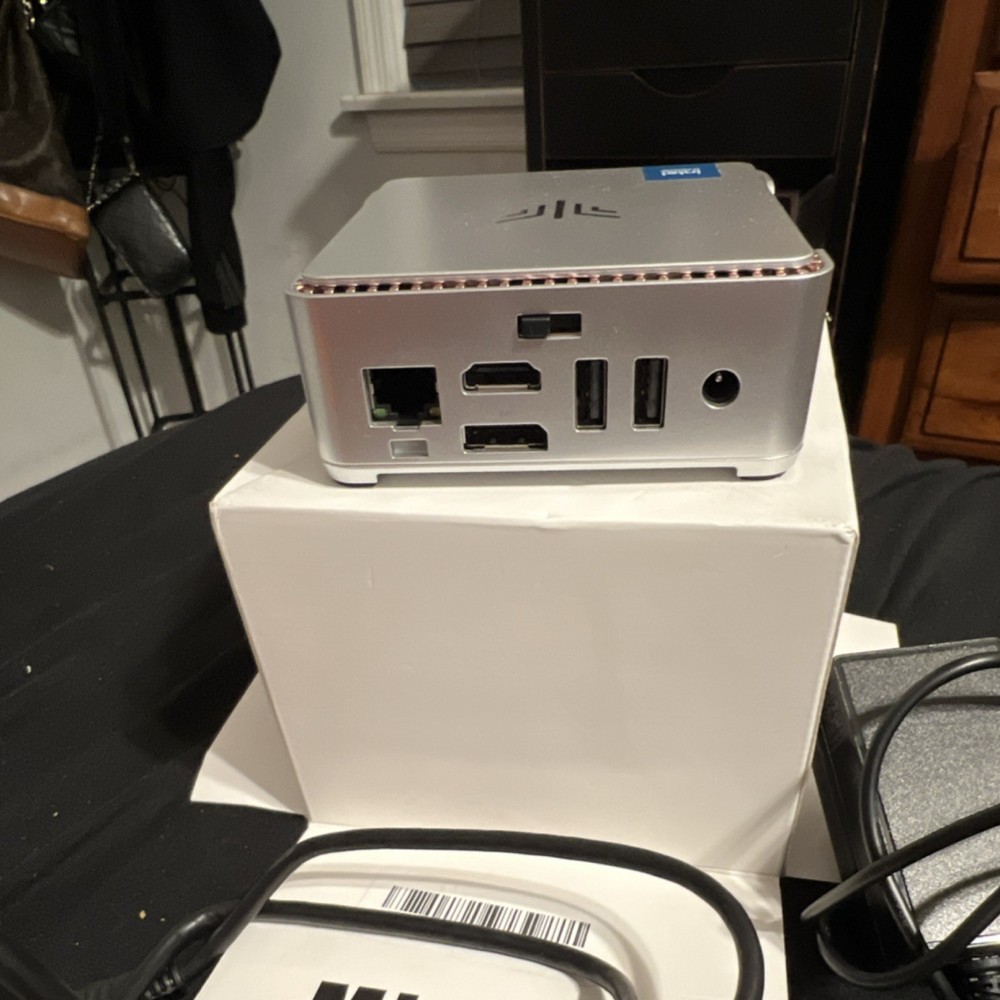 Intel Mini PC Desktop Computer Silver HDMI USB-A Ethernet Multiple Ports Boxed