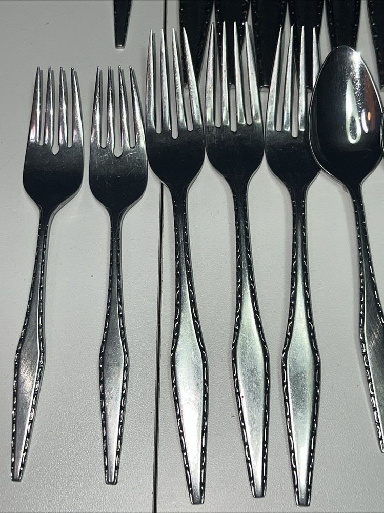 Vintage MCM Regent Stainless Japan Flatware Angular Edged Geometric Lot