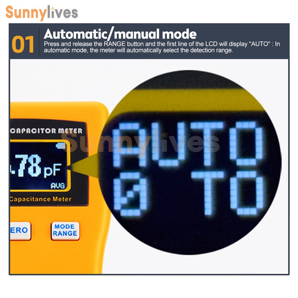 LCD High-precision Capacitor Meter Auto Range Handheld Capacitor Circuit Tester