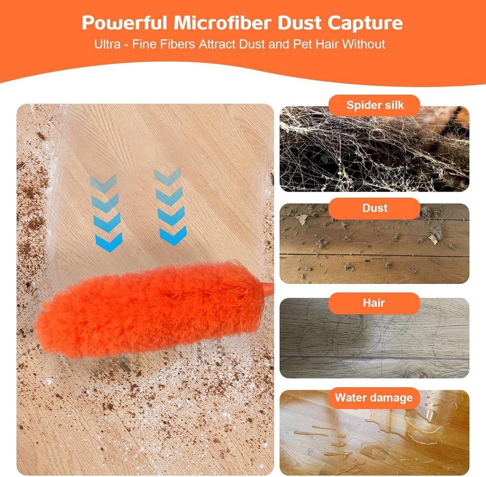 Microfiber Feather Duster Extendable Duster with 30'' to 100'' Telescoping Exten