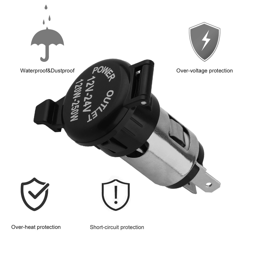 Cigarette Lighter Socket, DC 12V Car Lighter,12 Volt 3, Black