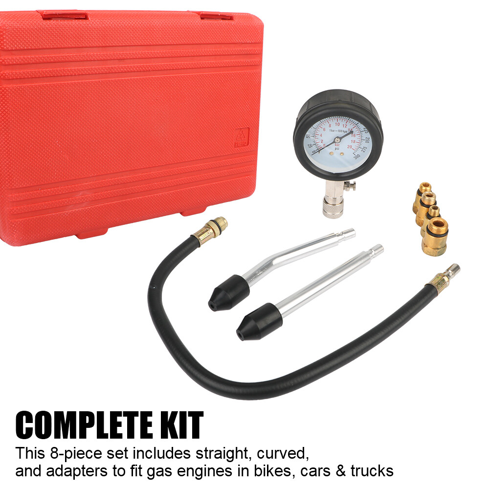 Small Engine Cylinder Compression Gauge Tester Kit Gas Diagnostic Tester Set