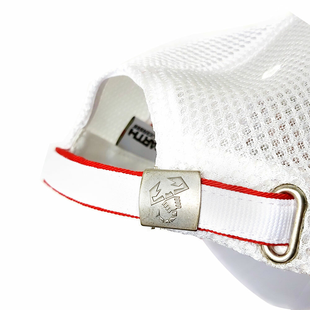 Abarth White Summer Curved Visor Hat