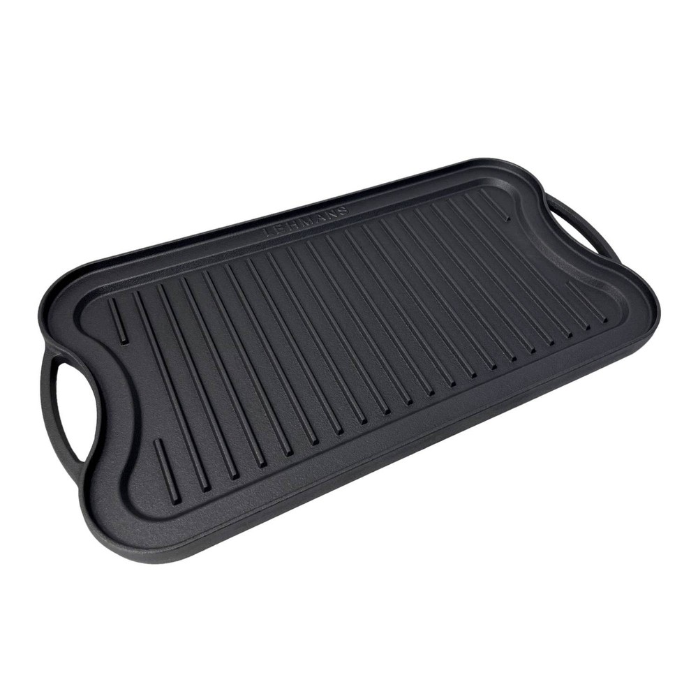 Lehman's Cast Iron Griddle Cookware Nitrogen Hardened Double Sided 20 inch