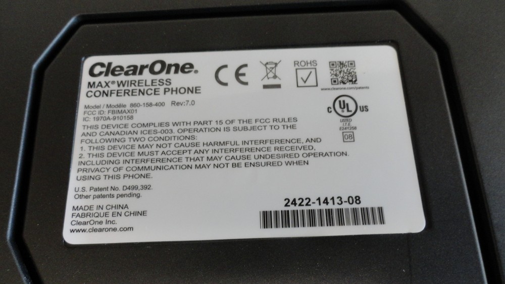 PP4: CLEARONE WIRELESS CONFERENCE PHONE 860-158-400