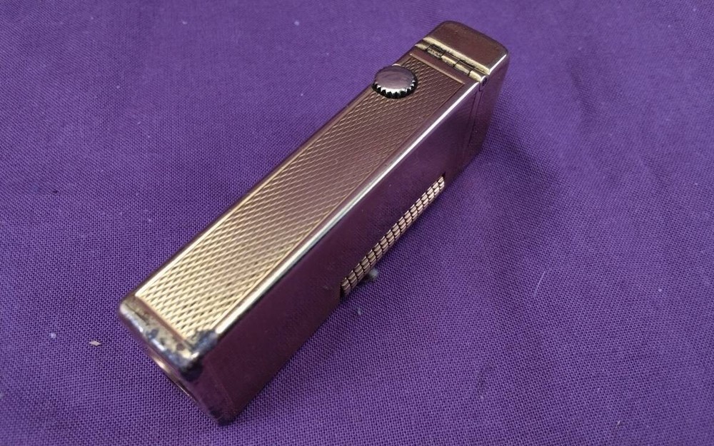 Dunhill Rollagas Early Model Gas Lighter Gold Barley Pattern Working