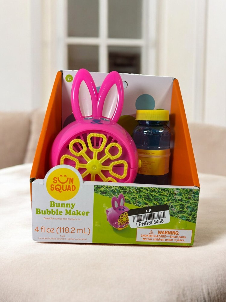 Sun Squad Bunny Bubble Maker Includes Bubbles Battery Operated