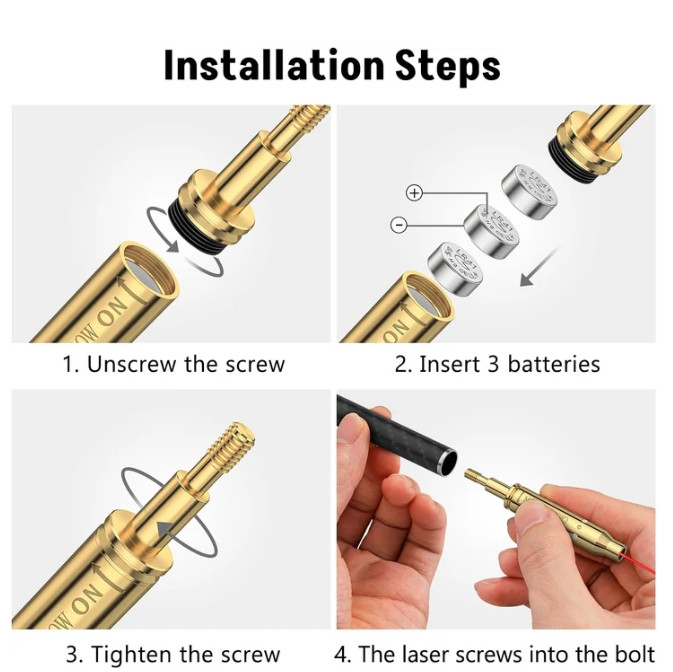 Crossbow Red Laser Bore Sight with On/Off Switch