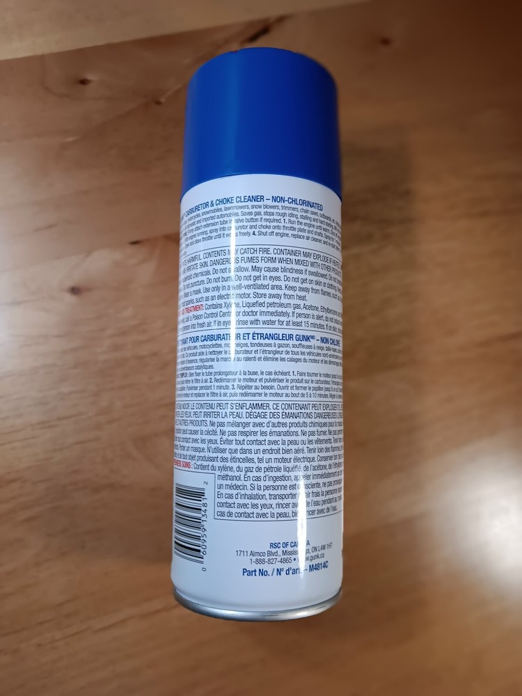 Gunk Non Chlorinated Carburetor Parts Cleaner