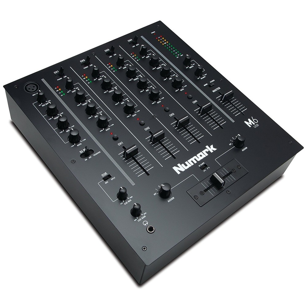 Numark - M6USB - 4-Channel Pro DJ Mixer w/ USB Interface - Black