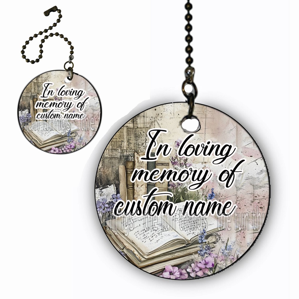 Set 2-Personalized Memorial Room Ceiling Fan Lighting Pull Extension Chain