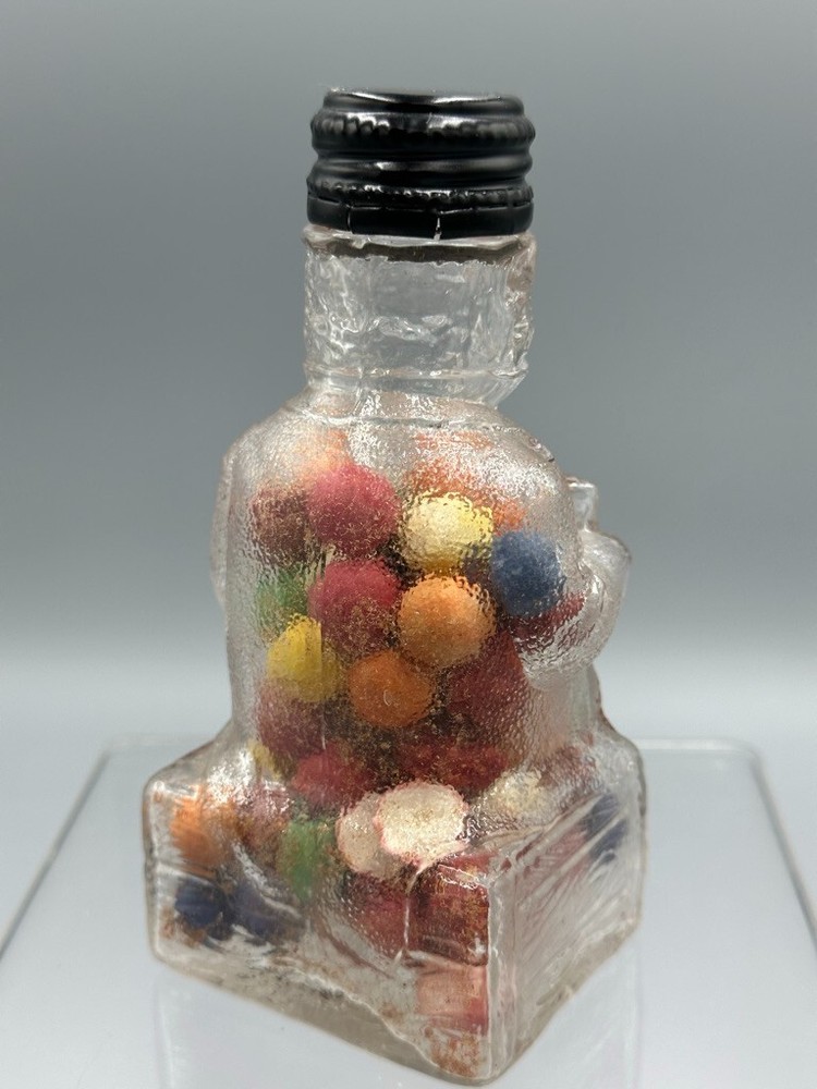 c 1910 Learned Reading FOX BOTTLE or BEAR Glass CANDY CONTAINER Antique E&A 470