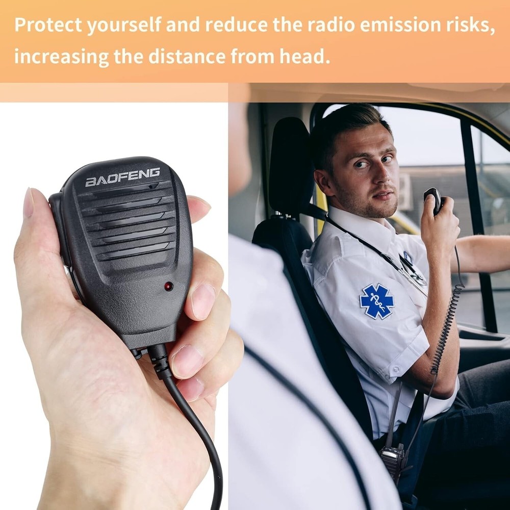 Long Range UV-82 Handheld Walkie Talkie with Speaker Mic & USB Programming Cable