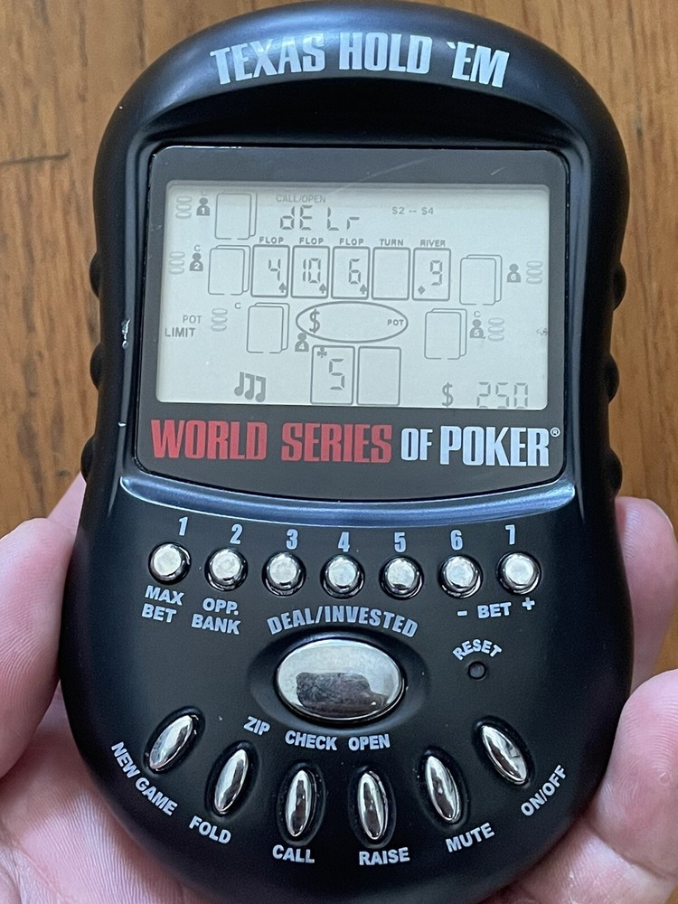 Texas Hold 'Em Handheld Electronic Game 399N-BLK-CS tested Works