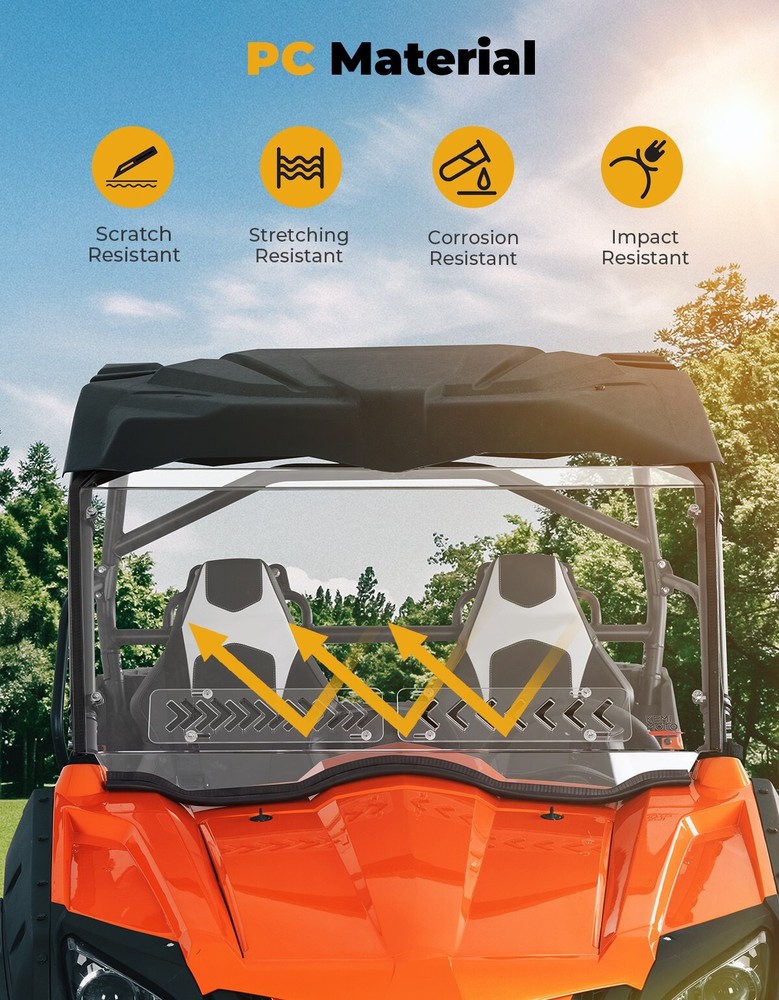 UTV Vented Front Windshield+Soft Upper Door for CFMOTO ZFORCE 800/1000 2018-2022