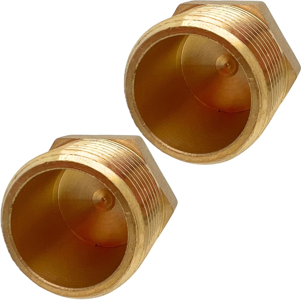 2 Pack Brass Pipe Plug 3/4" NPT Male Outer Hex Head Male,