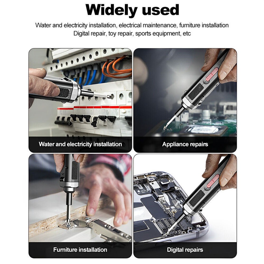 7.8V Mini Rechargeable Cordless Electric Screwdriver Drill Bits Set Power Tool