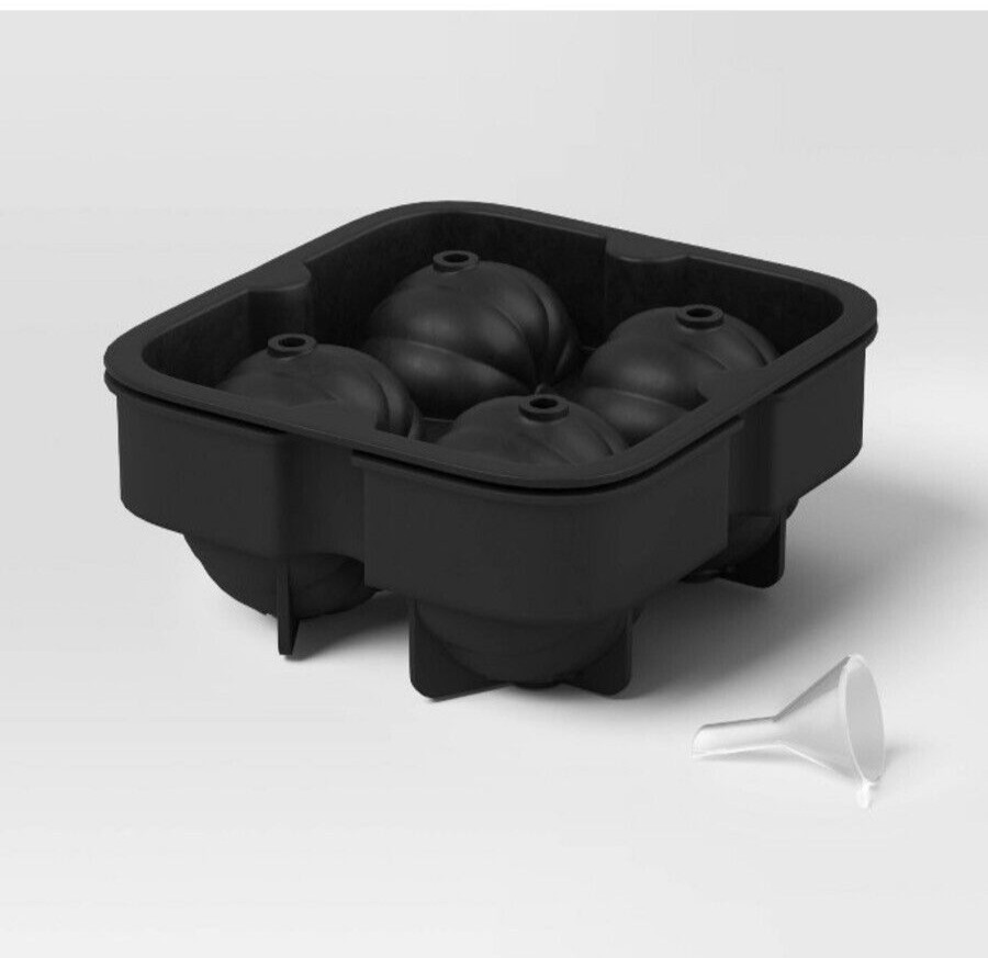 Threshold Pumpkin 🎃 Flexible Silicone Ice Cube Mold Black 3D Shape Fall NEW!