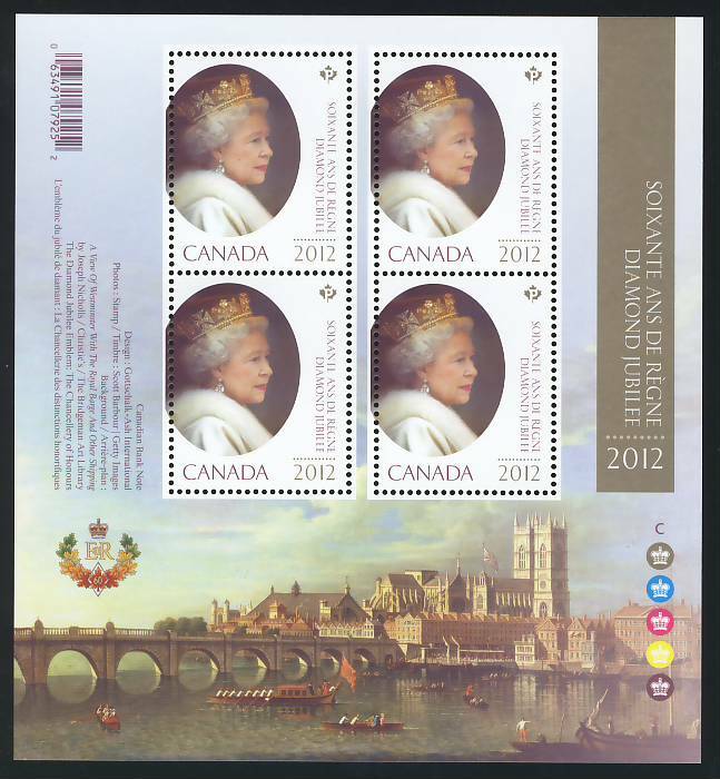 Canada 2012 = QUEEN Elizabeth ll Diamond Jubilee = KEEPSAKE folder Volume #6