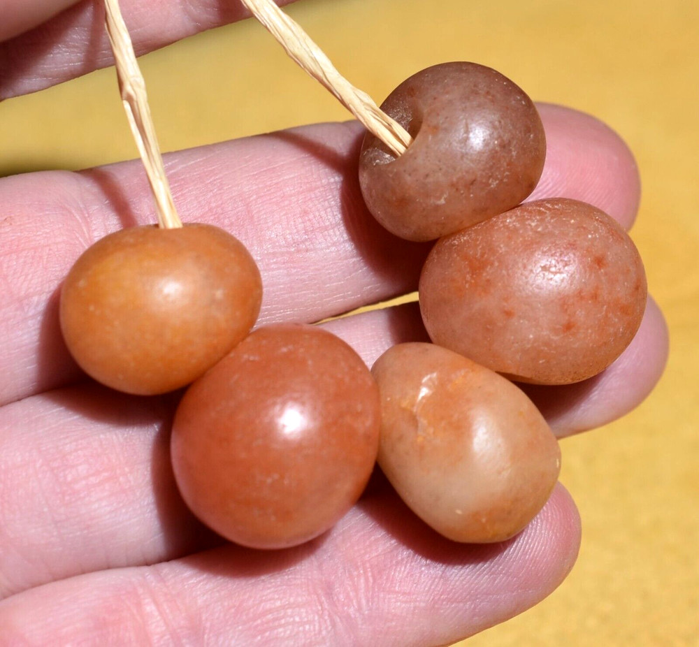 Ancient Large Agate Stone Amulet Dangle Beads Excavated From Mali, African Trade