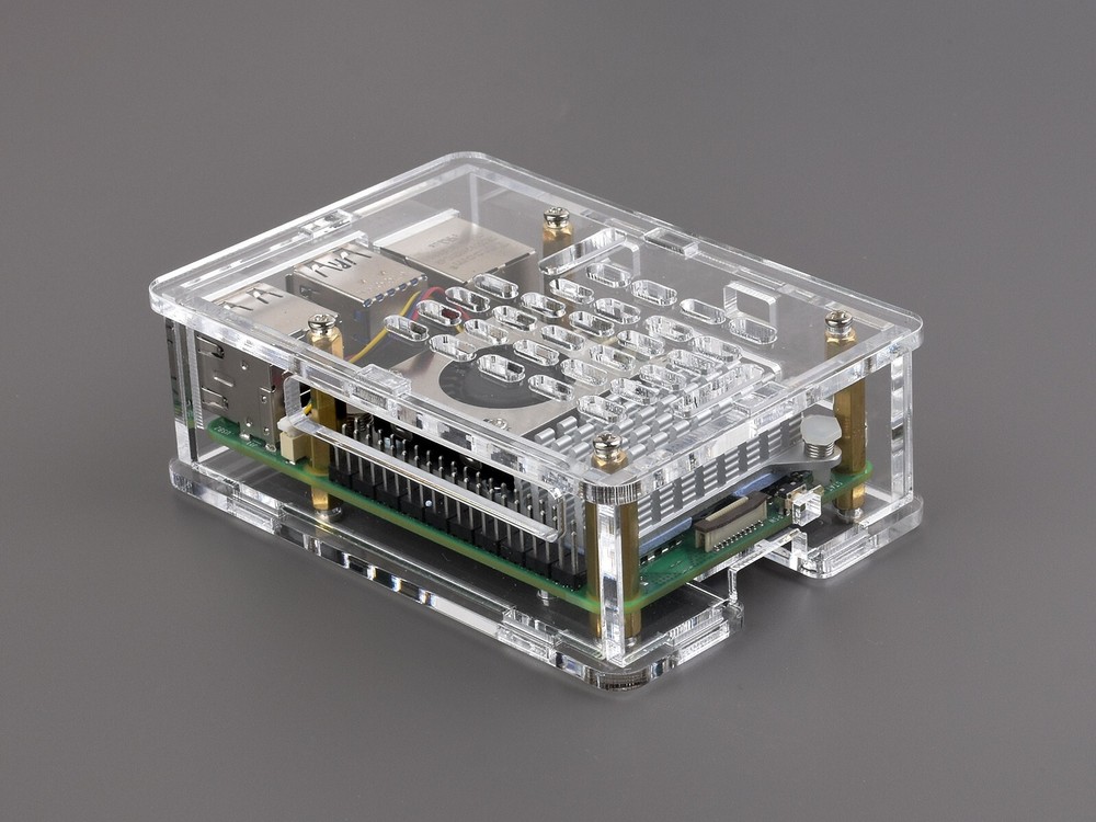Waveshare Clear Acrylic Case for Raspberry Pi 5 installing Active Cooler
