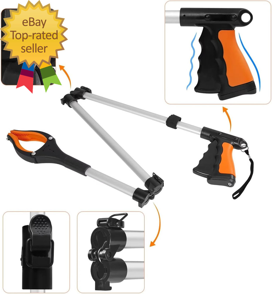 43" Extra Long Grabber Tool Foldable Grabbers for Elderly Grab It Reaching Tool