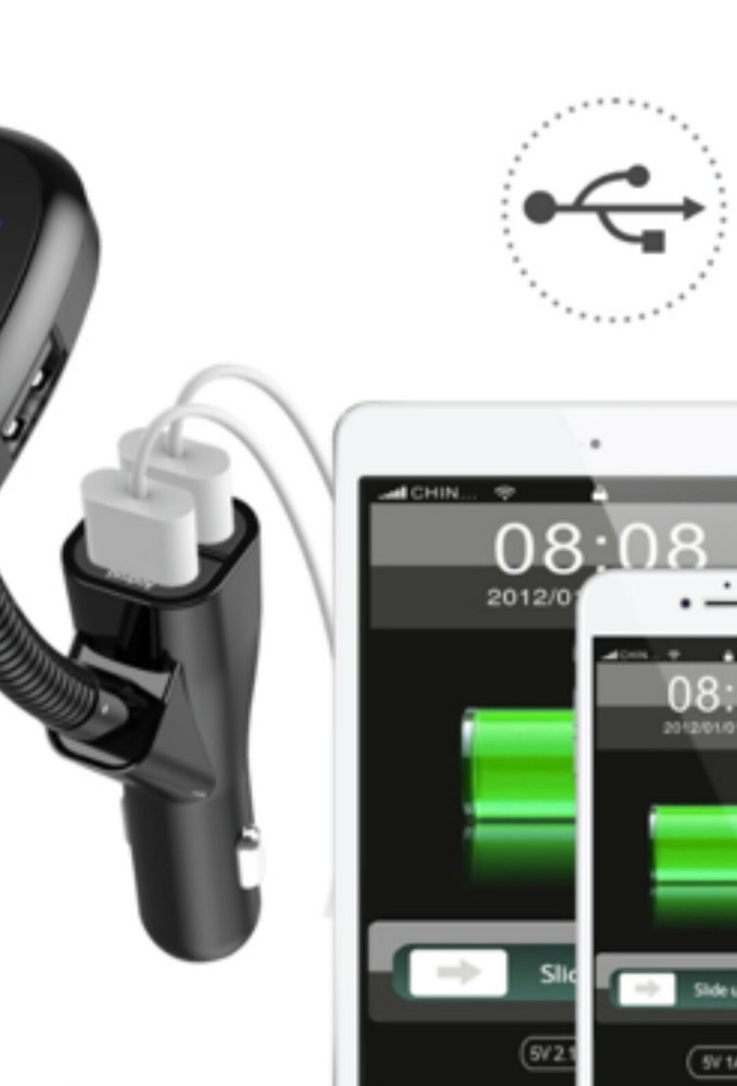 SYLVANIA Bluetooth FM Audio Transmitter Hands Free for Car -Black