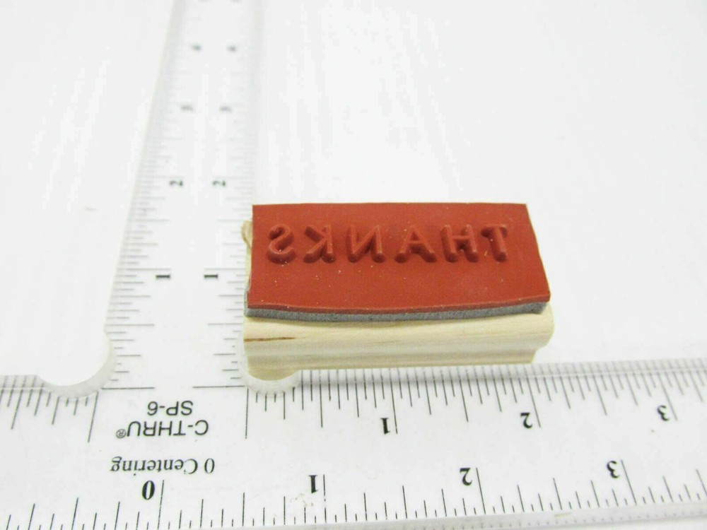 All Cap Simple Thanks Rubber Stamp - Stamp Set E53