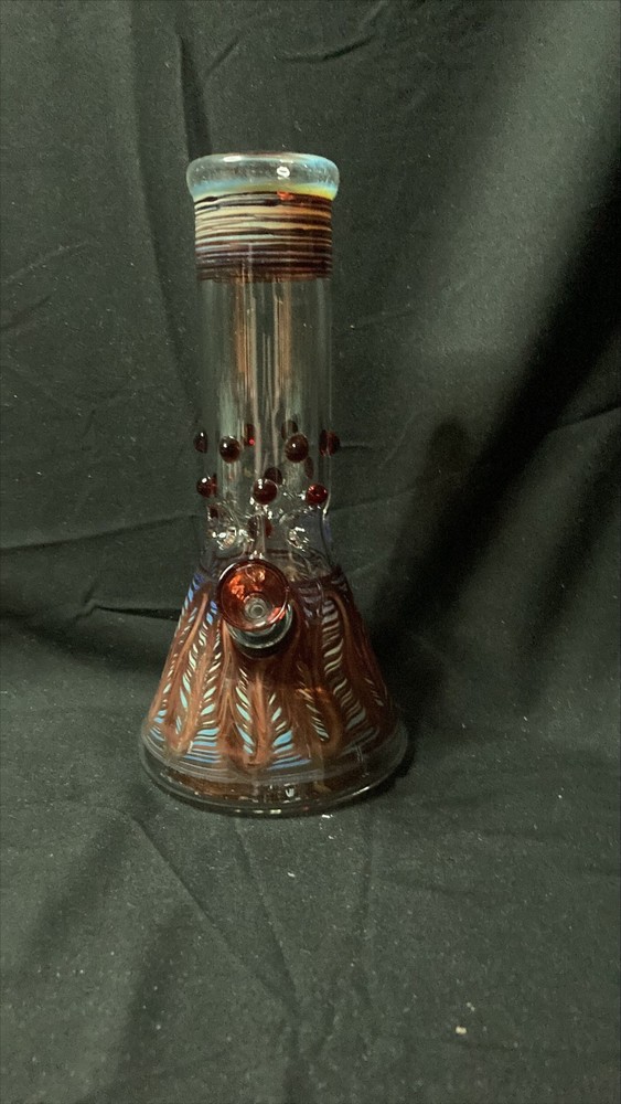 Wrap & Rake Marbles Beaker Water Pipe | Red | 8"