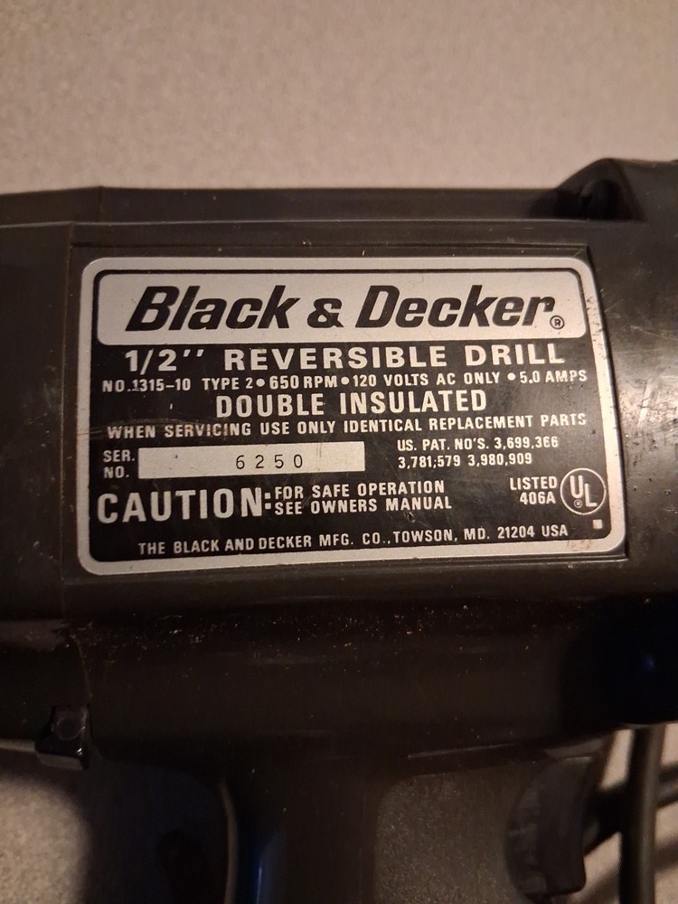 Black and Decker half inch reversible drill