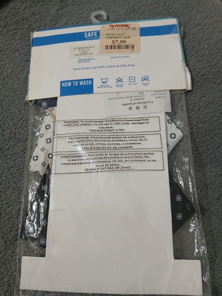 Face Covers Mask 3 Pack Reusable Washable Face Mask