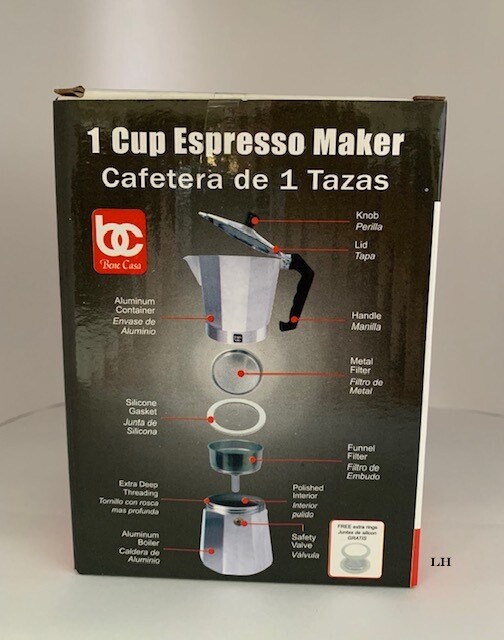 Bene Casa 1 Cup Espresso Maker- Cafetera de 1 Taza