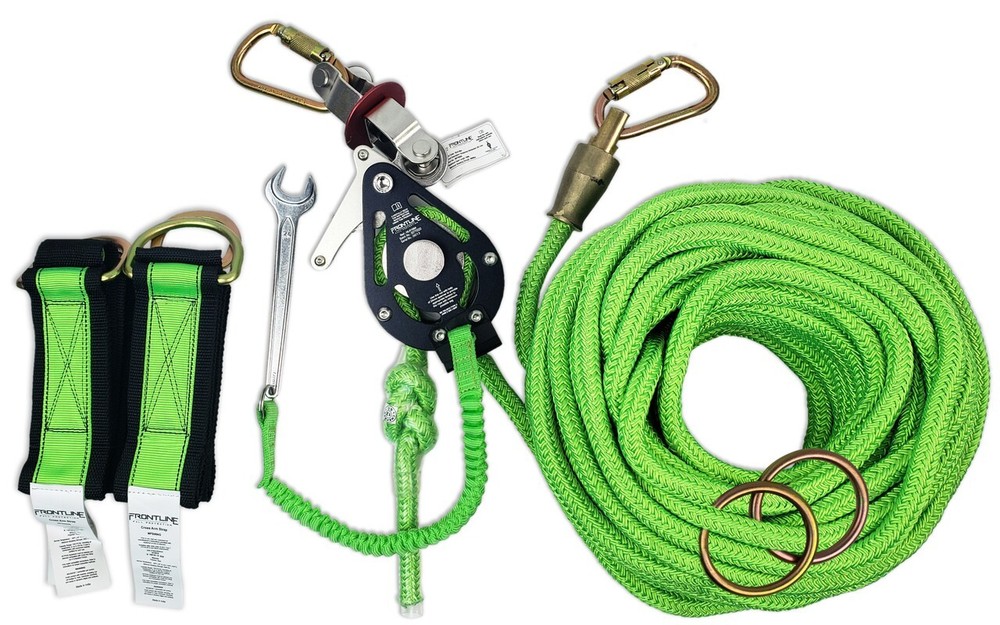 Frontline 4-person 100' Adjustable Horizontal Lifeline System & 6' Anchor Straps