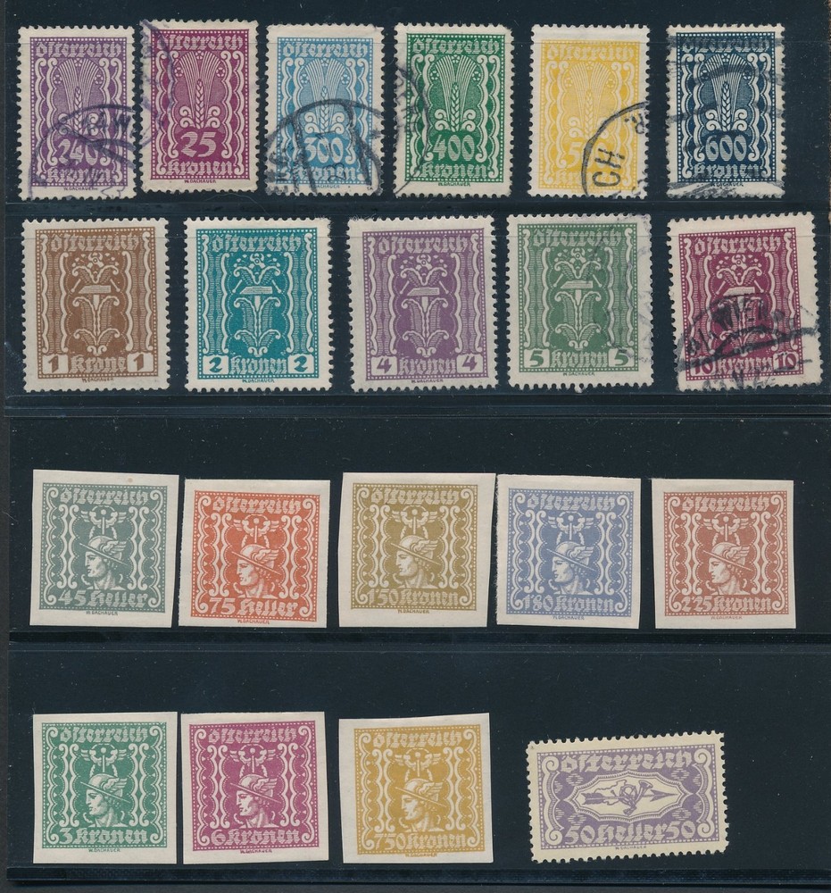1920 - 24 Austria (81) DIFFERENT AS SHOWN; MH & USED; CV $25