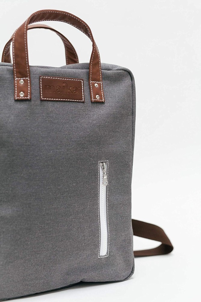 maika Zippered Backpack, Waxed Ash