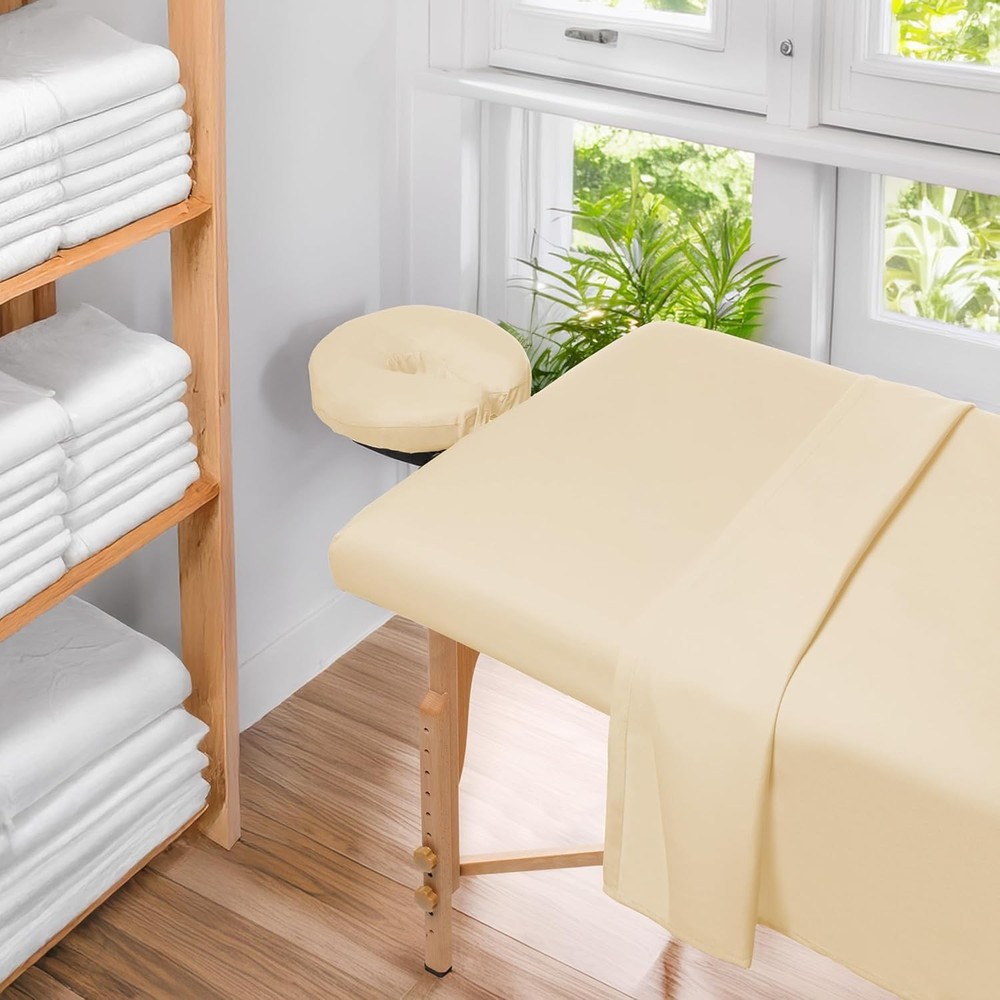 Natural Color 3-Piece Microfiber Massage Sheets - Soft, Breathable & Resilient