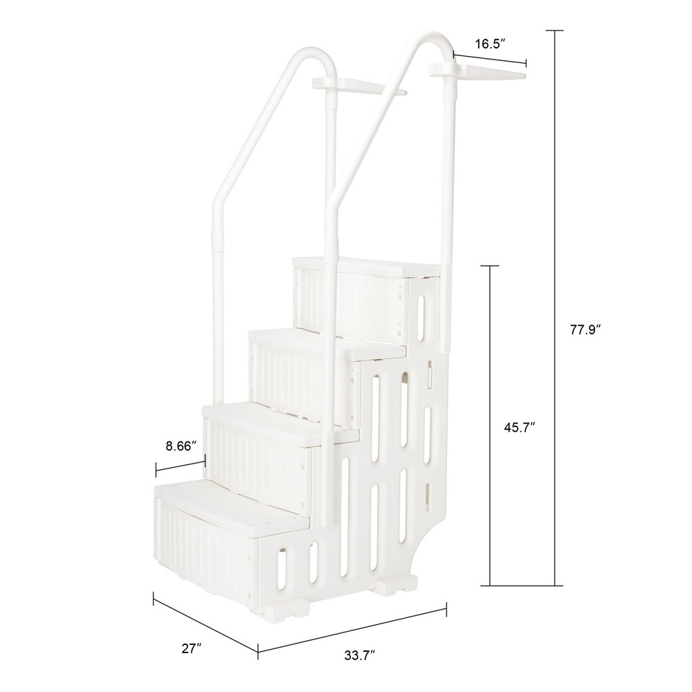 85*68*198cm PE Swimming Pool Escalator White