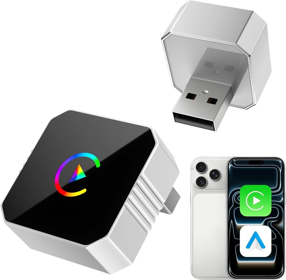 2026 Wireless CarPlay & Android Auto Adapter | Plug & Play, Wired to Wireless