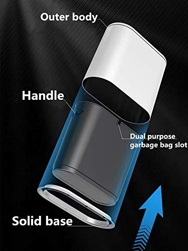 IEEK 12 Liter Rectangular Plastic Trash Can with Press Top Lid,White Modern W...
