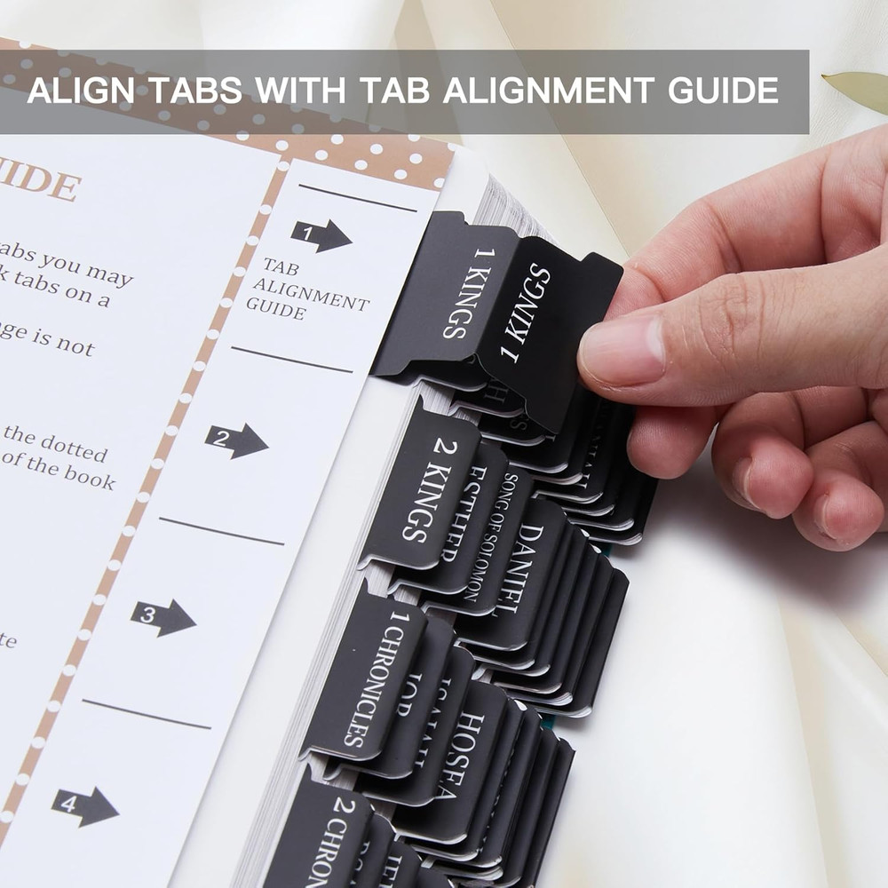 Laminated for Women & Men - Large Print Tabs for Study Bibles, Boho Theme for E
