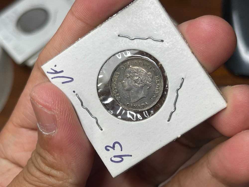 1893 Canada 5 Cents Silver Coin Great Condition